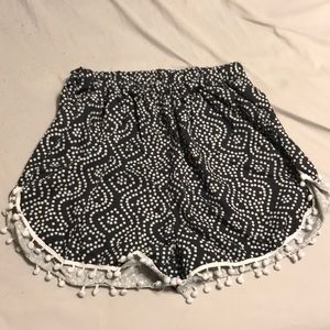 Black and white shorts